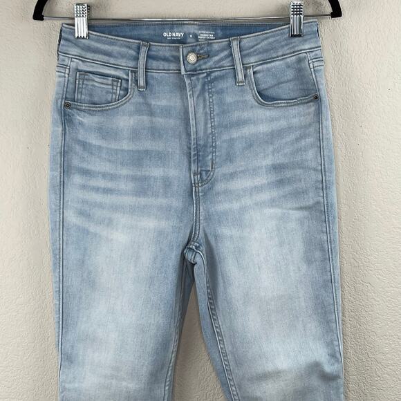 Old Navy Light Wash Rockstar Super Skinny Denim Jeans Extra High Rise Stretch 8 - Picture 4 of 9